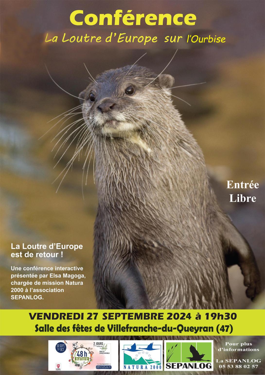Affiche Conférence Loutre d'Europe 2024